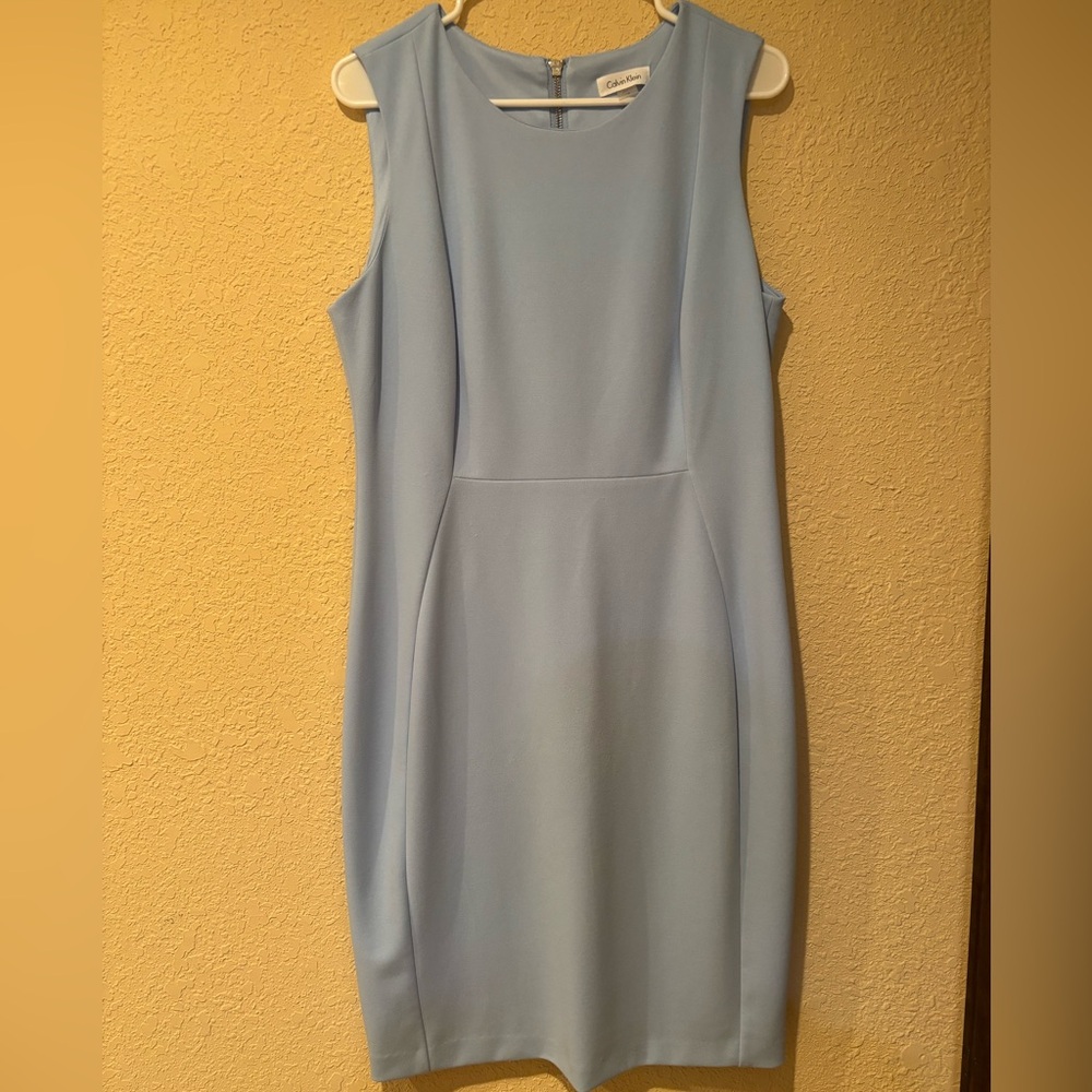 Calvin Klein Light Blue Sleeveless Sheath Dress